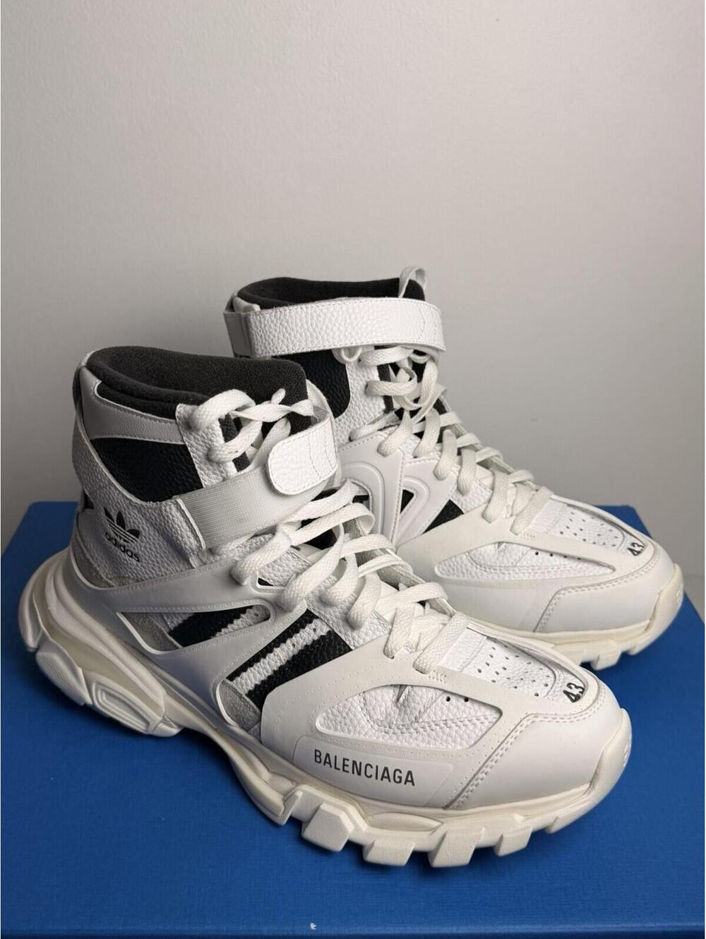 Balenciaga x Adidas Track Hike Sneakers Blue/White SZ 43 New